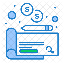 Bank Cheque Icon - Download In Dualtone Style