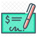 Bank Check Check Pen Icon