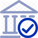 Bank Genehmigen Genehmigung Bankwesen Symbol