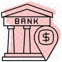 Bank Location Color Shadow Thinline Icon Icon
