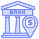 Bank Location Duotone Line Icon Icon
