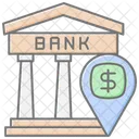 Bank Location Lineal Color Icon Icon