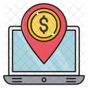 Location Laptop Dollar Icon