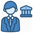 Blue Banker Male Icon