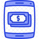 Mobile Dollar Bills Dual Ton Icon Icon