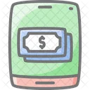 Mobile Dollar Bills Awesome Lineal Icon Icon
