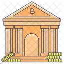 Digital Bank Banking Cryptocurrency Depository House Icon