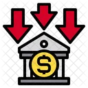 Bank Currency Down Icon