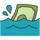 Banknote Sinking Bankruptcy Icon
