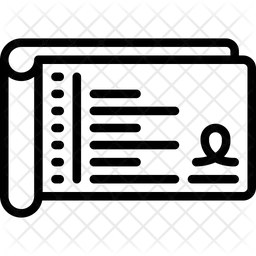 Bankscheck  Symbol
