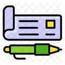 Bankscheck Gutschein Quittung Symbol
