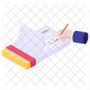 Scheck Ausstellen Bankscheck Scheckbuch Symbol
