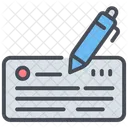 Bankscheck Scheck Zahlungsscheck Symbol