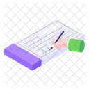 Bankscheck Unterschrift Scheckbuch Symbol