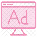 Banner Ad Duotone Line Icon Symbol
