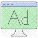 Banner Ad Lineal Color Icon Symbol