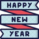 Banner De Ano Nuevo Celebracion Vacaciones Icono