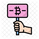 Banner Criptografico Mano Pancarta Icono