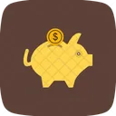 Banque Cochon Argent Icon