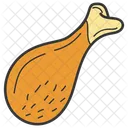 Pedaco De Coxa De Frango Carne De Coxa De Frango Comida Ícone
