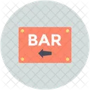 Bar Direction Signboard Icon