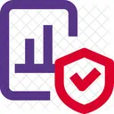 Bar Chart Paper Shield Analysis Report Shield Secure Analysis Icon