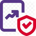 Bar Chart Paper Shield Analysis Report Shield Secure Analysis Icon