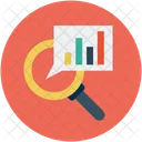 Bar chart with magnifier  Icon