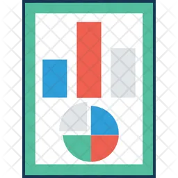 Bar Graph And Pie Graph  Icon