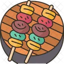 Barbecue Grill Skewered Icon