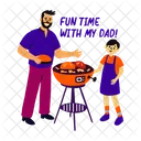 Barbecue Party Cooking Fatherhood Icon