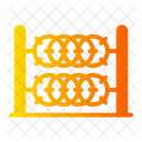 Barbed Fence Barricade Security Icon