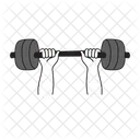 Black Monochrome Barbell Excercise Illustration Barbell Exercise Dumbbell Exercise Icon