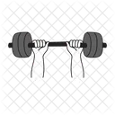 Black Monochrome Barbell Excercise Illustration Barbell Exercise Dumbbell Exercise Symbol