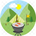 Barbeque On Hills Barbeque Camp Icon