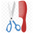 Comb And Scissor Hairdressing Tool Hair Setting Icon