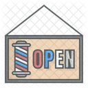 Barbershop Open Sign Open Sign Open Icon