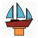 Barco Pirata Rompecabezas Artesania En Madera Icono