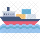 Barco De Carga Carga Navio Ícone