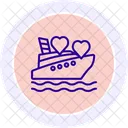 Icono De Linea De Barco De Amor Icono