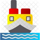 Barco Carga Navio Porta Conteineres Ícone