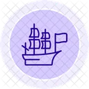 Icono De La Linea De Barcos Mayflower Icono