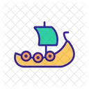 Viking Contorno Barco Icono