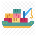 Barge Shipping Boat Icon