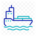 Barge Flatboat Cargo Barge Icon