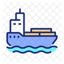 Barge Flatboat Cargo Barge Icon