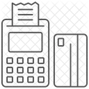 Bargeldloses Bezahlen Thinline Symbol Symbol