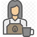 Barista Coffee Woman Icon