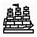 Barque Ancient Ship Icon
