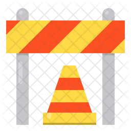 Barrier And Cone  Icon